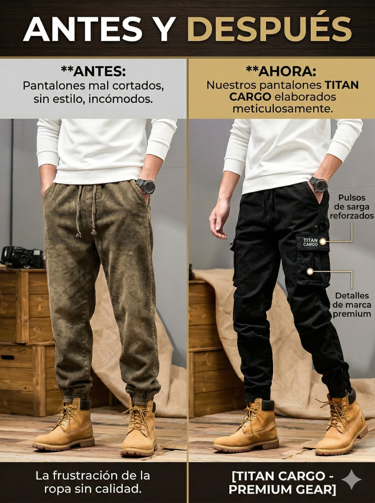 🔥TITAN CARGO 🔥 EL PANTALÓN DISEÑADO PARA HOMBRES QUE IMPONEN PRESENCIA.💼